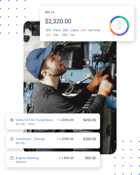 Truck Technician Doing Dot Inspection