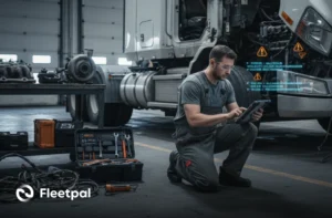 Blog 2 Technician Browsing Fleetpal To Find Chronic Repairs